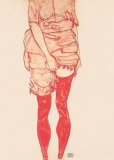 Egon Schiele: Standing woman in red