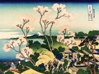 Hokusai Katsushika: Piknik wieśniaków na wzgórzu Goten-yama
